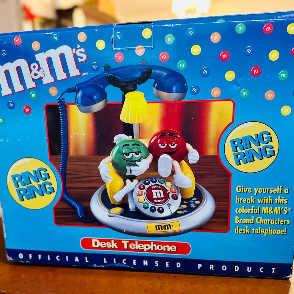 M&M'S Colorful Desk Telephone with Green and Red Characters